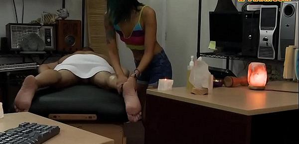  Asian babe drilled by nasty pawn keeper
